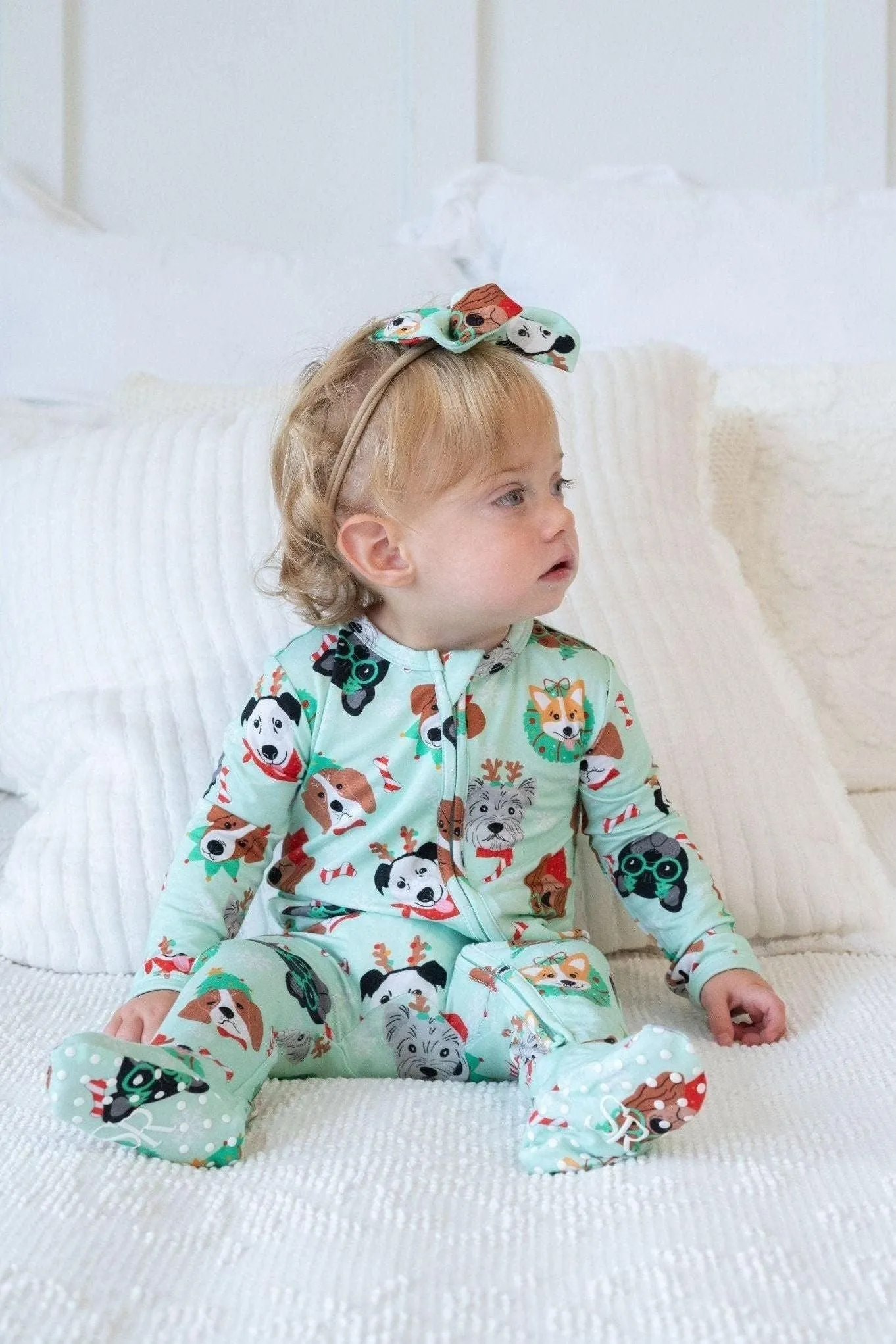 Christmas Dogs Zip-Up Bamboo Pajamas