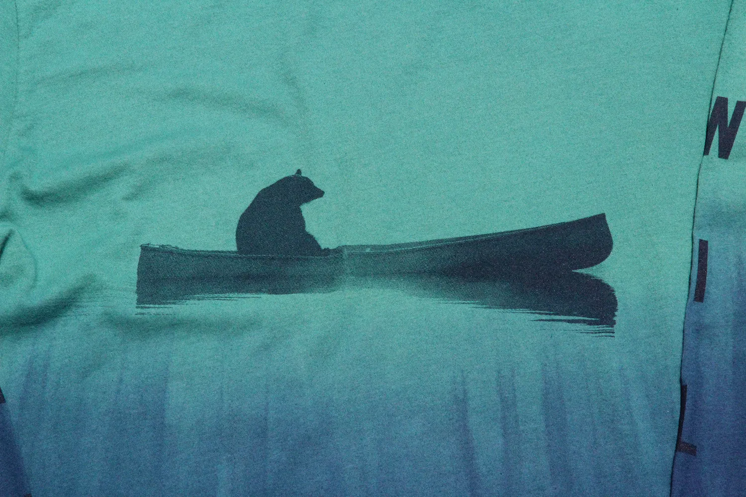 Up a Creek Bear in a Canoe Dip-Dye long sleeve graphic tee