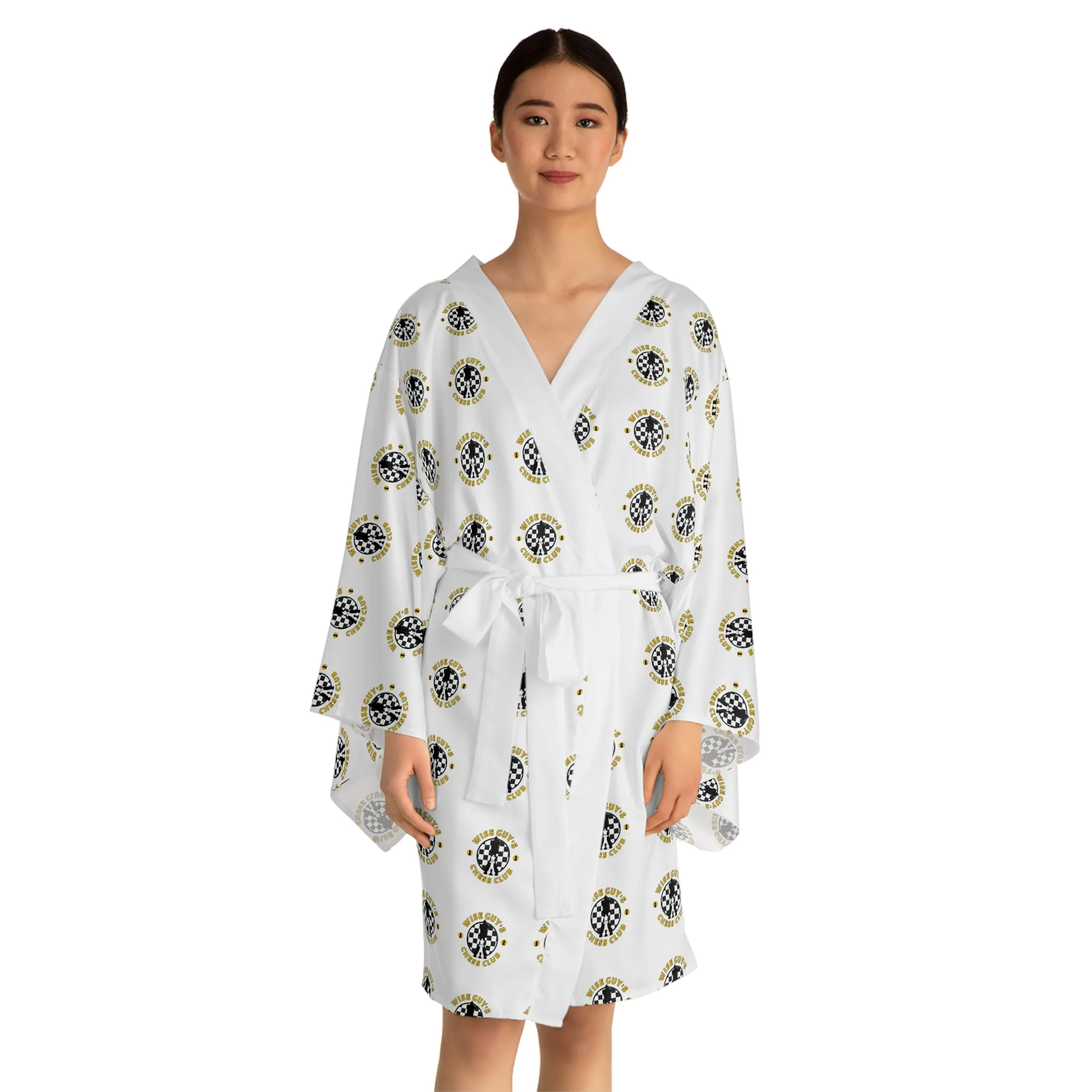 Wise Guy's Chess Club Long Sleeve Kimono Robe (AOP)